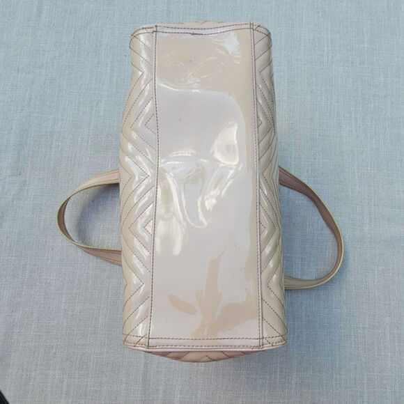 Ted Baker Quilted Patten Leather Vinyl Should Bag Rose Gold Hardware - Picture 10 of 16